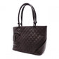 CHANEL Cambon Line Tote Bag with CC Logo, Brown with Silver Hardware, Women's
