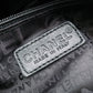 CHANEL Lambskin Chocolate Bar Mini Boston Shoulder Bag, Leather, Black, Silver Hardware