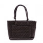 CHANEL Cambon Line Tote Bag with CC Logo, Brown with Silver Hardware, Women's