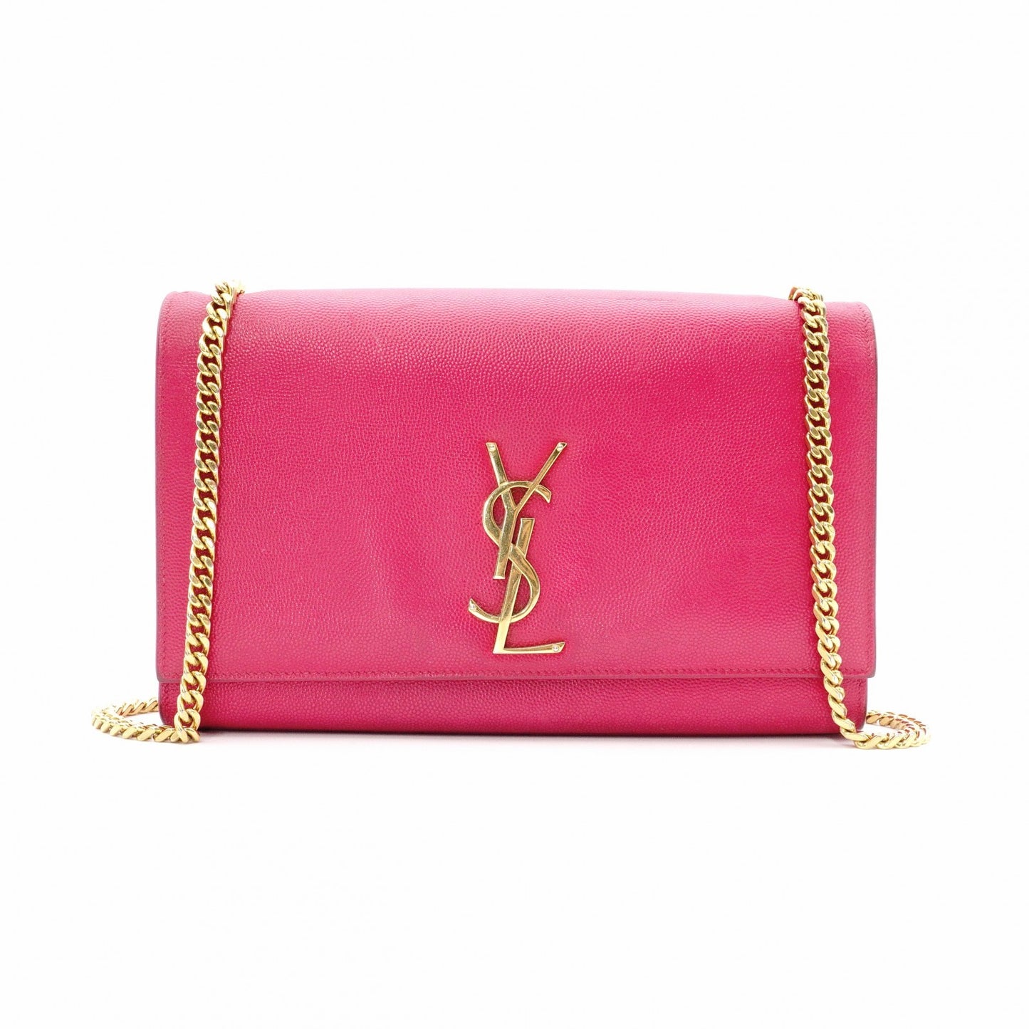 SAINT LAURENT Chain Shoulder Bag, Kate Shoulder Bag, Leather, Pink