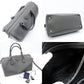PRADA Galleria Handbag Gray Saffiano Leather Boston Leather 2-Way Silver Hardware