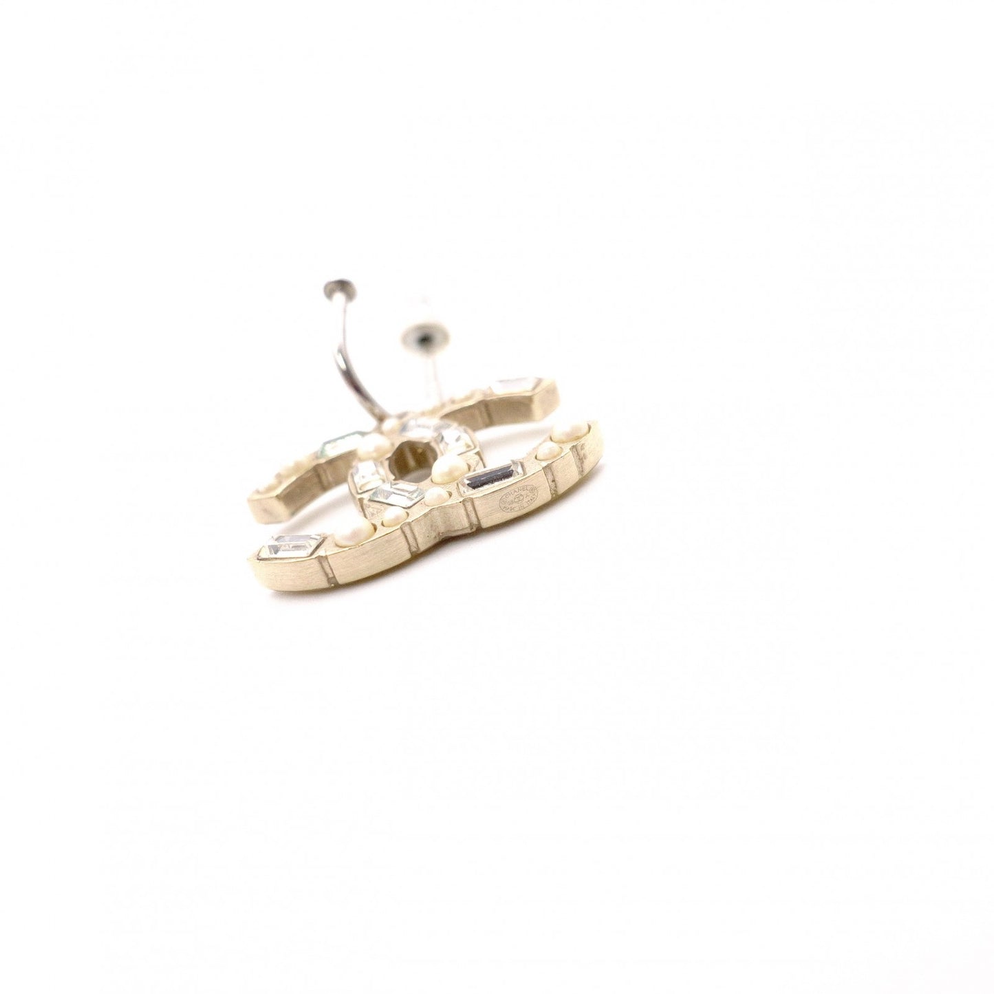 CHANEL Earrings: Metal, Rhinestones, Faux Pearls, CC Logo, Coco Logo