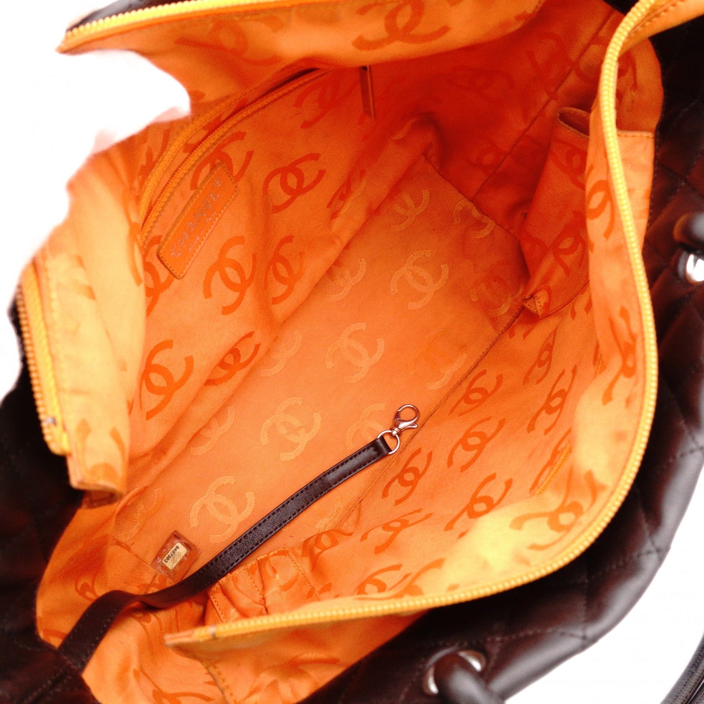 CHANEL Cambon Line Tote Bag with CC Logo, Brown with Silver Hardware, Women's