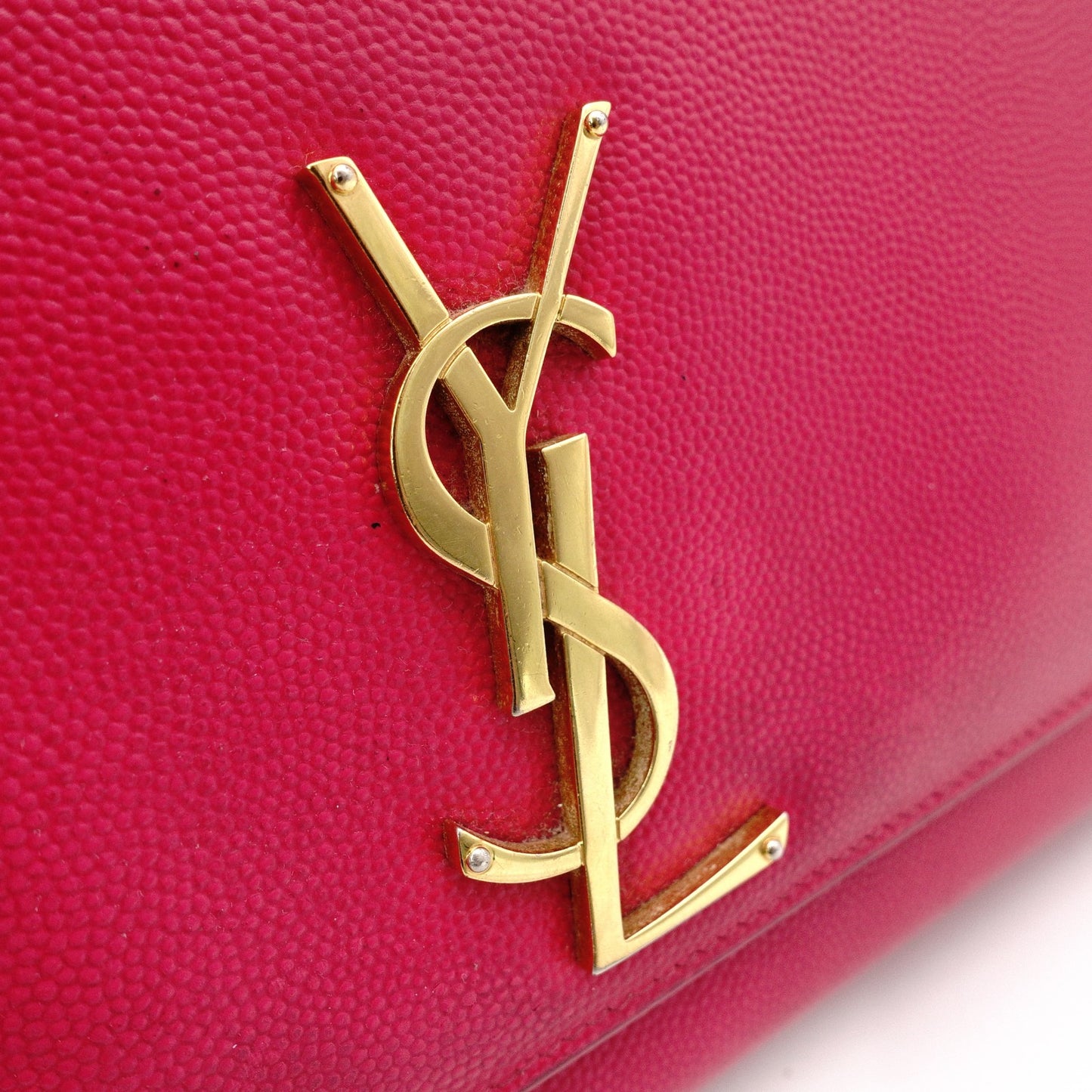 SAINT LAURENT Chain Shoulder Bag, Kate Shoulder Bag, Leather, Pink
