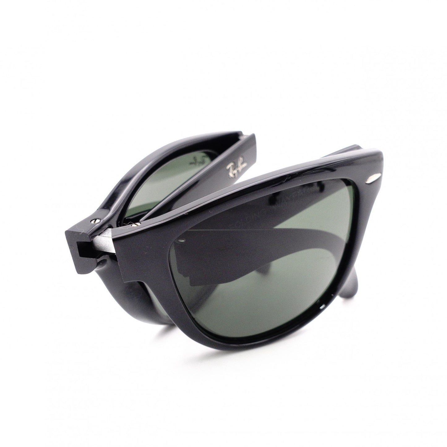 Ray-Ban Wayfarer RB4105 Sunglasses, Plastic, Black, Unisex, Foldable