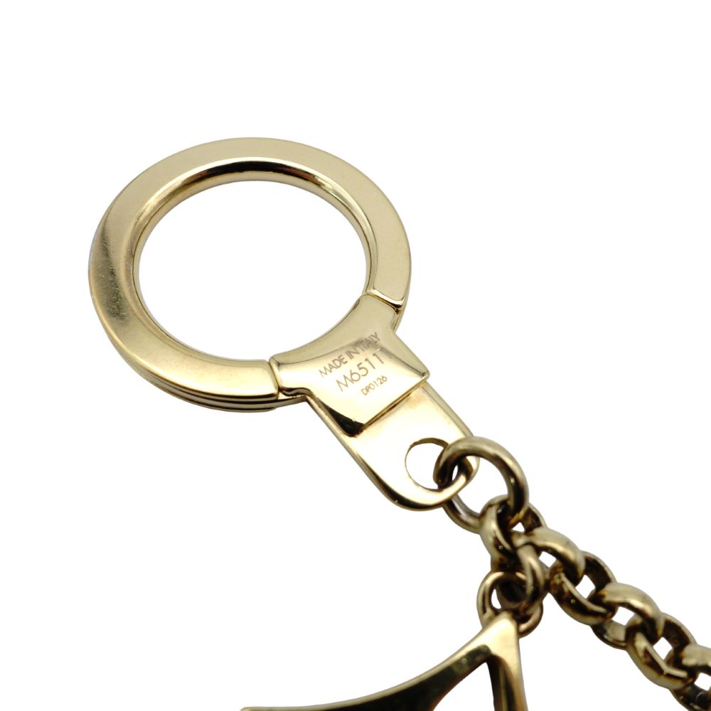 LOUIS VUITTON Bag Charm Key Ring M65111 Logo Gold LV 7-11-481
