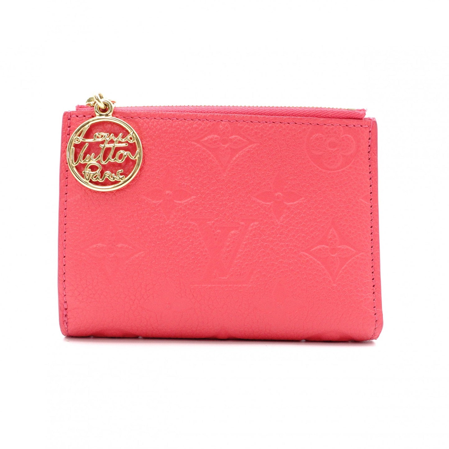 LOUIS VUITTON Lisa Monogram Empreinte Bifold Wallet, Leather, Pink with Gold Hardware