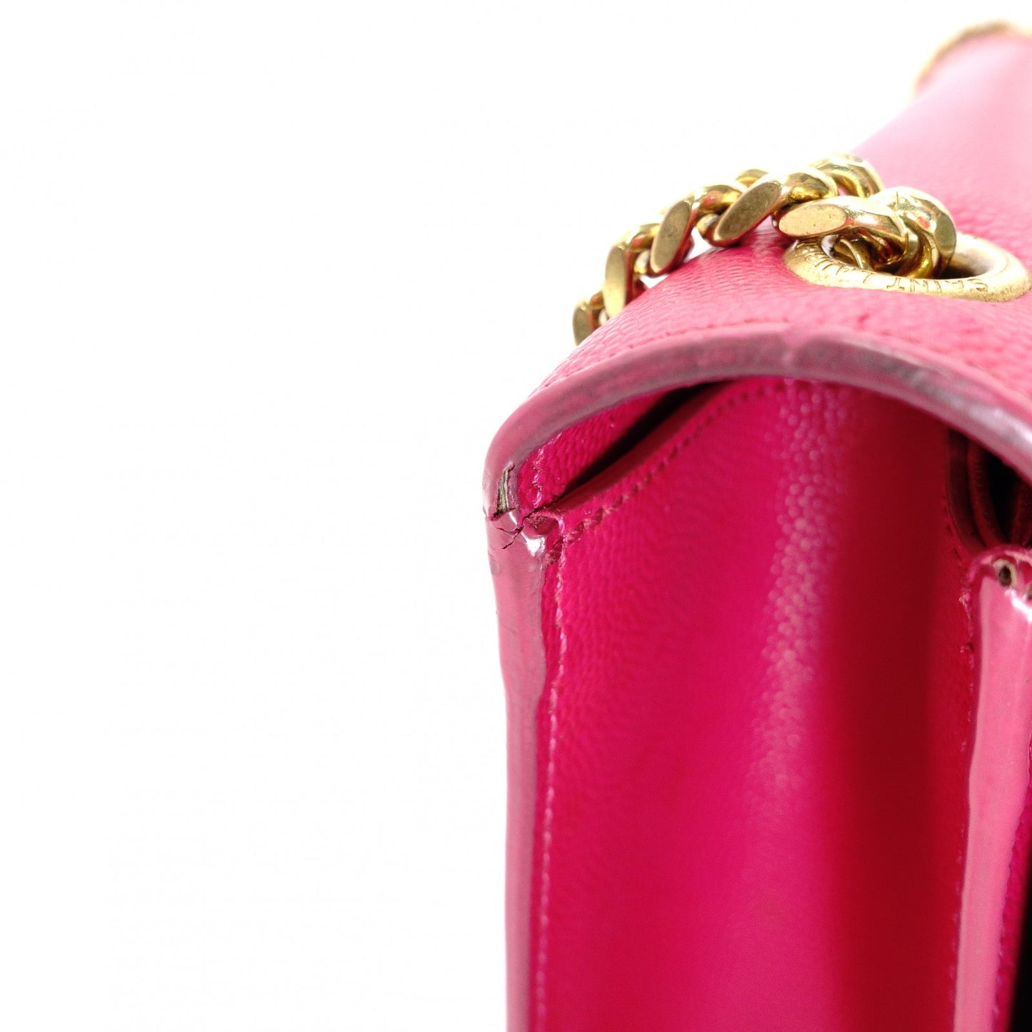 SAINT LAURENT Chain Shoulder Bag, Kate Shoulder Bag, Leather, Pink
