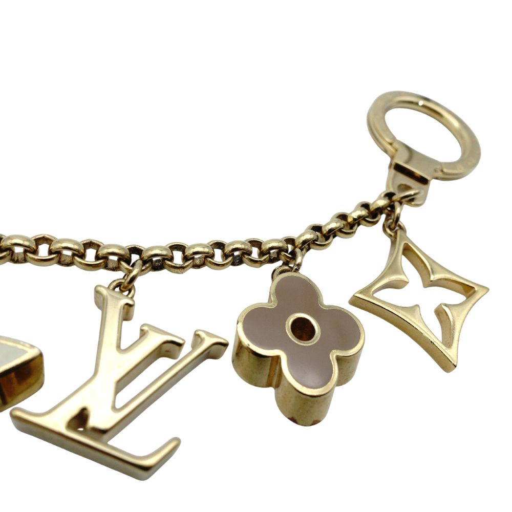 LOUIS VUITTON Bag Charm Key Ring M65111 Logo Gold LV 7-11-481