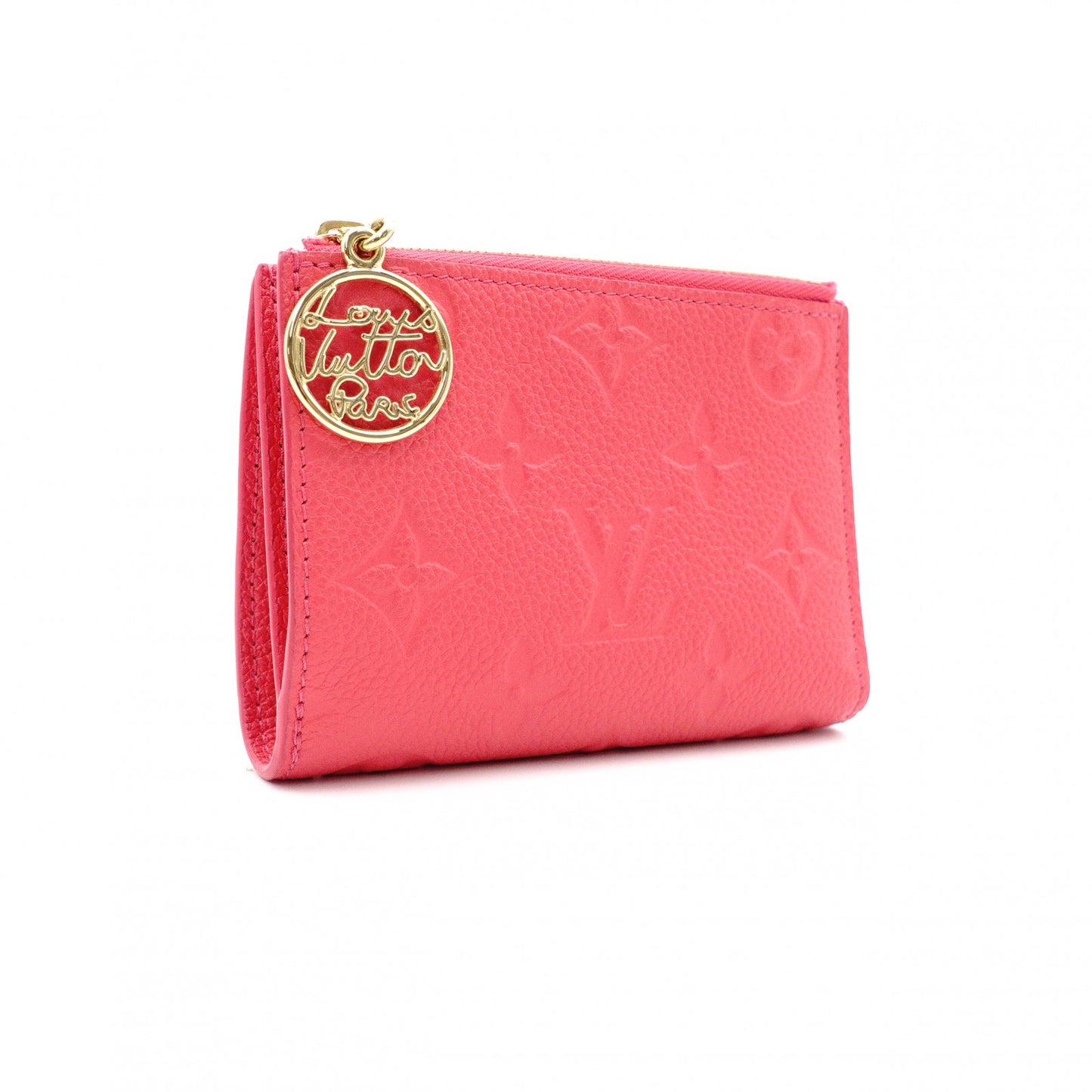 LOUIS VUITTON Lisa Monogram Empreinte Bifold Wallet, Leather, Pink with Gold Hardware