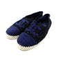 CHANEL Espadrille Slip-On Tweed Navy × Black EU 37 Women's Approx. 9.3" 7-11-107