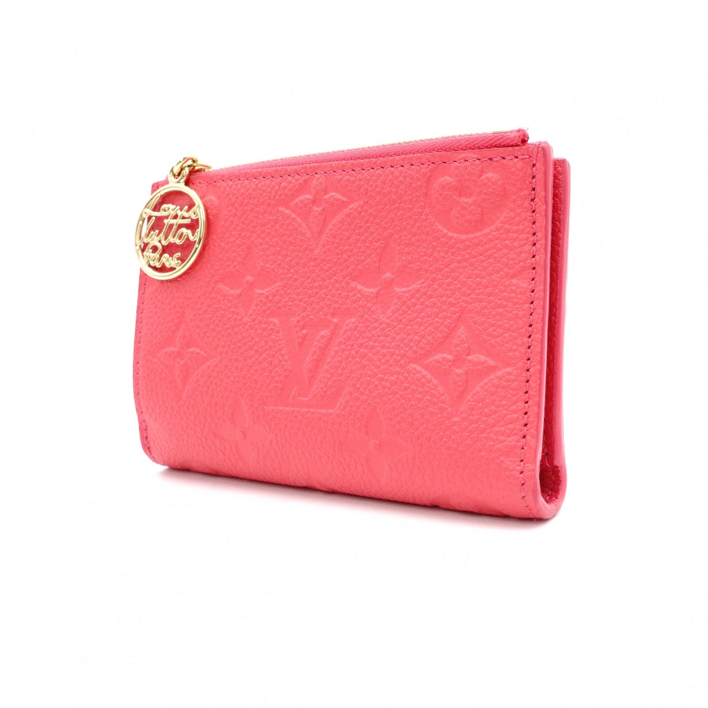 LOUIS VUITTON Lisa Monogram Empreinte Bifold Wallet, Leather, Pink with Gold Hardware