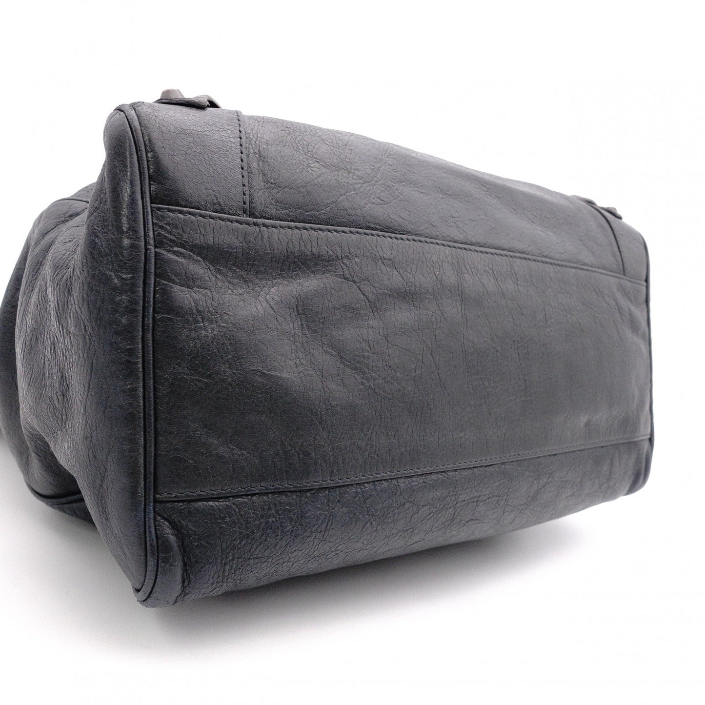 BALENCIAGA Classic Velo Handbag, 2-Way, Leather, Gray, Women's