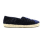 CHANEL Espadrille Slip-On Tweed Navy × Black EU 37 Women's Approx. 9.3" 7-11-107
