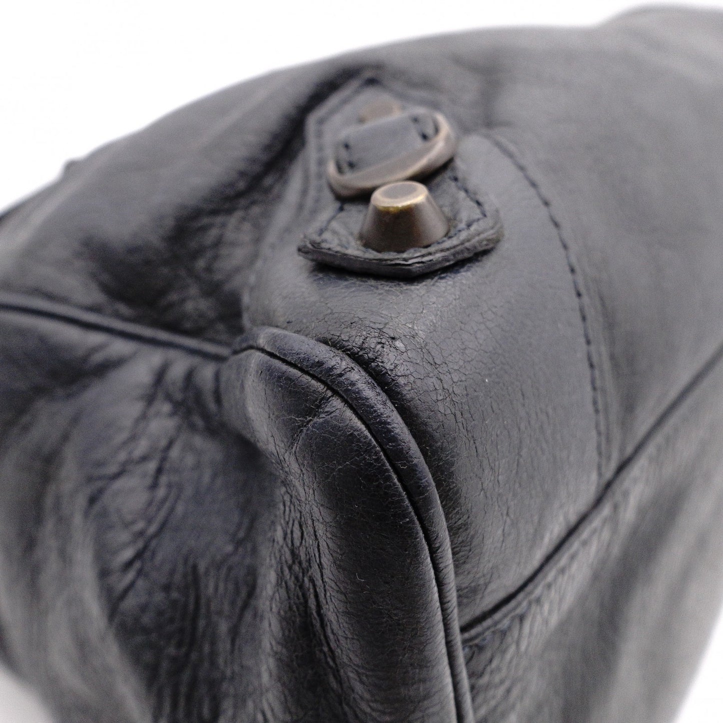 BALENCIAGA Classic Velo Handbag, 2-Way, Leather, Gray, Women's