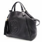 GUCCI Soho Shoulder Bag, Leather, Black, 2-Way