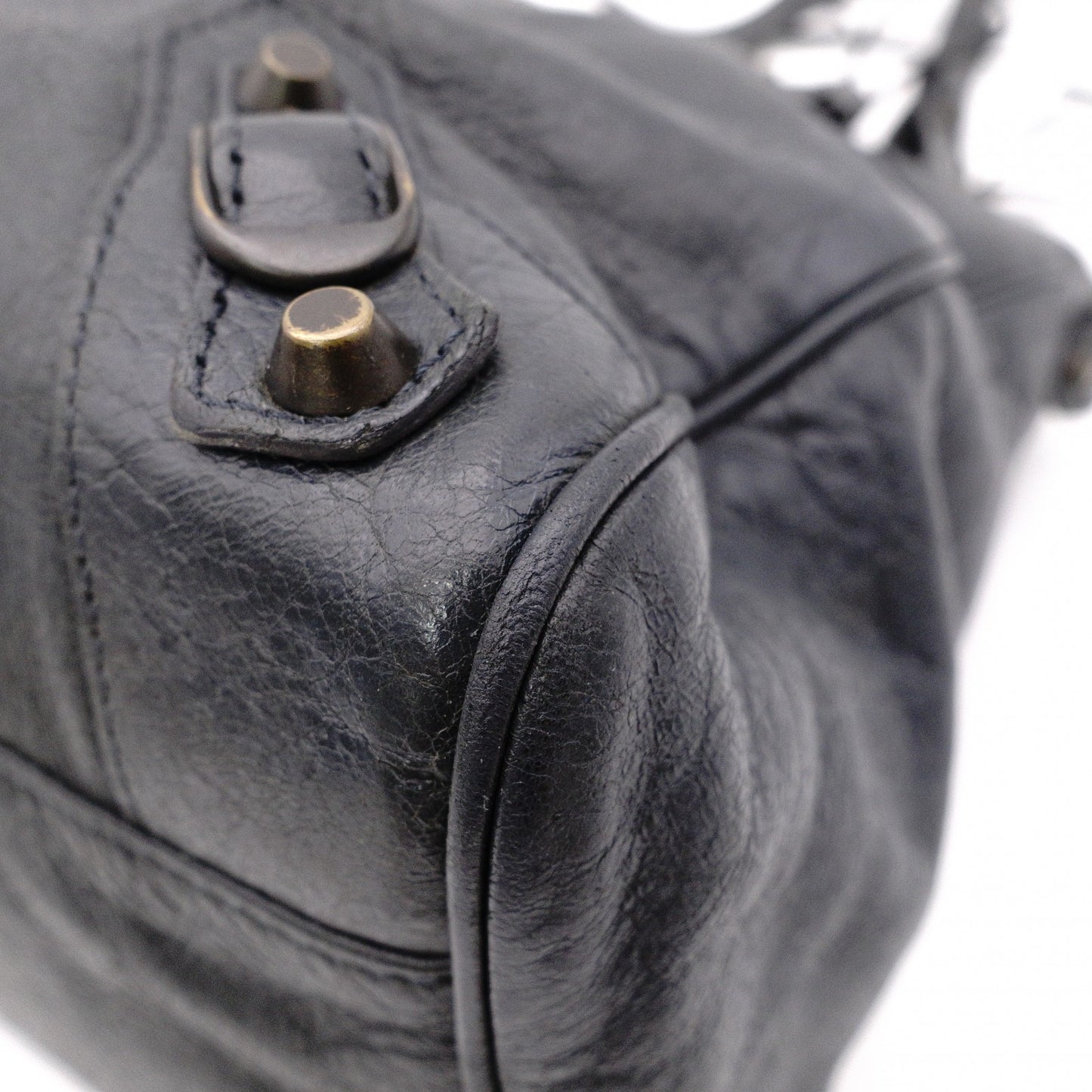 BALENCIAGA Classic Velo Handbag, 2-Way, Leather, Gray, Women's