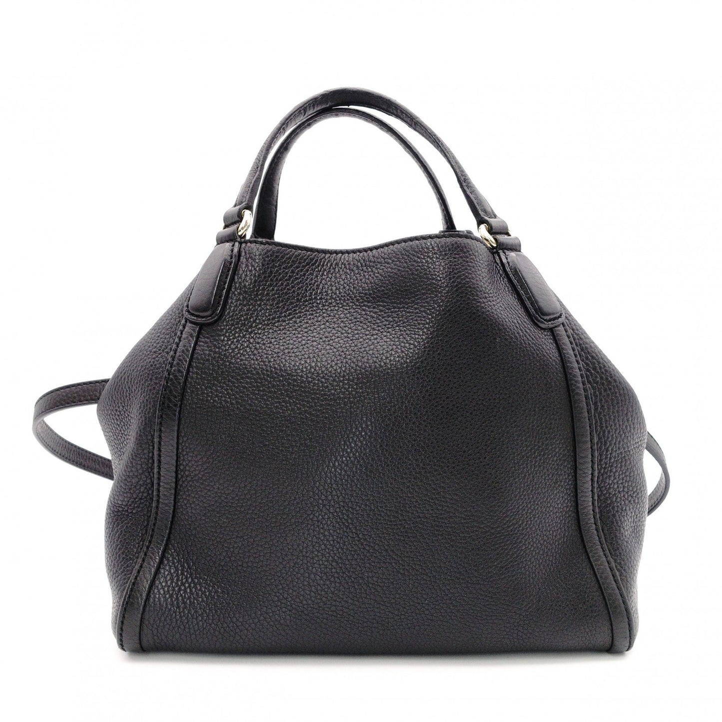 GUCCI Soho Shoulder Bag, Leather, Black, 2-Way