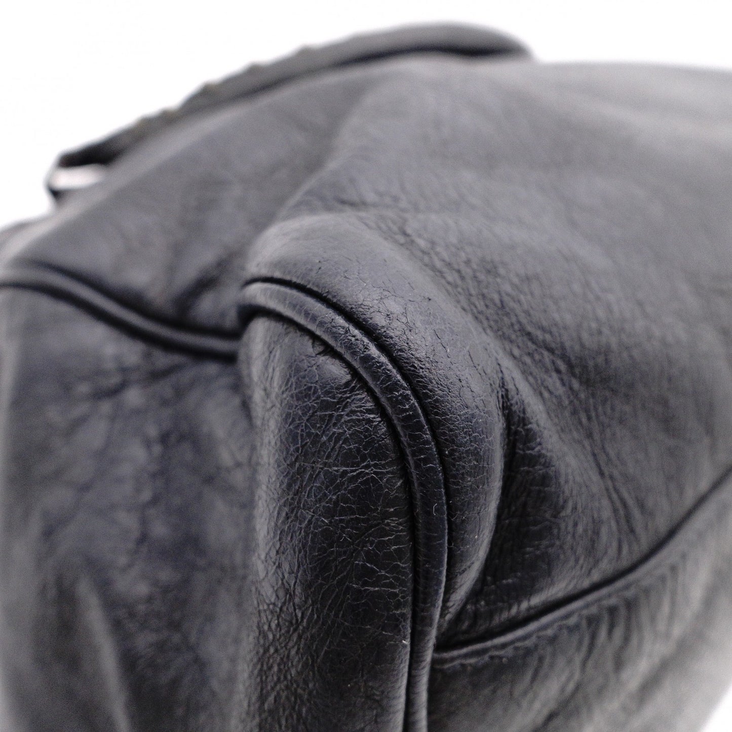 BALENCIAGA Classic Velo Handbag, 2-Way, Leather, Gray, Women's
