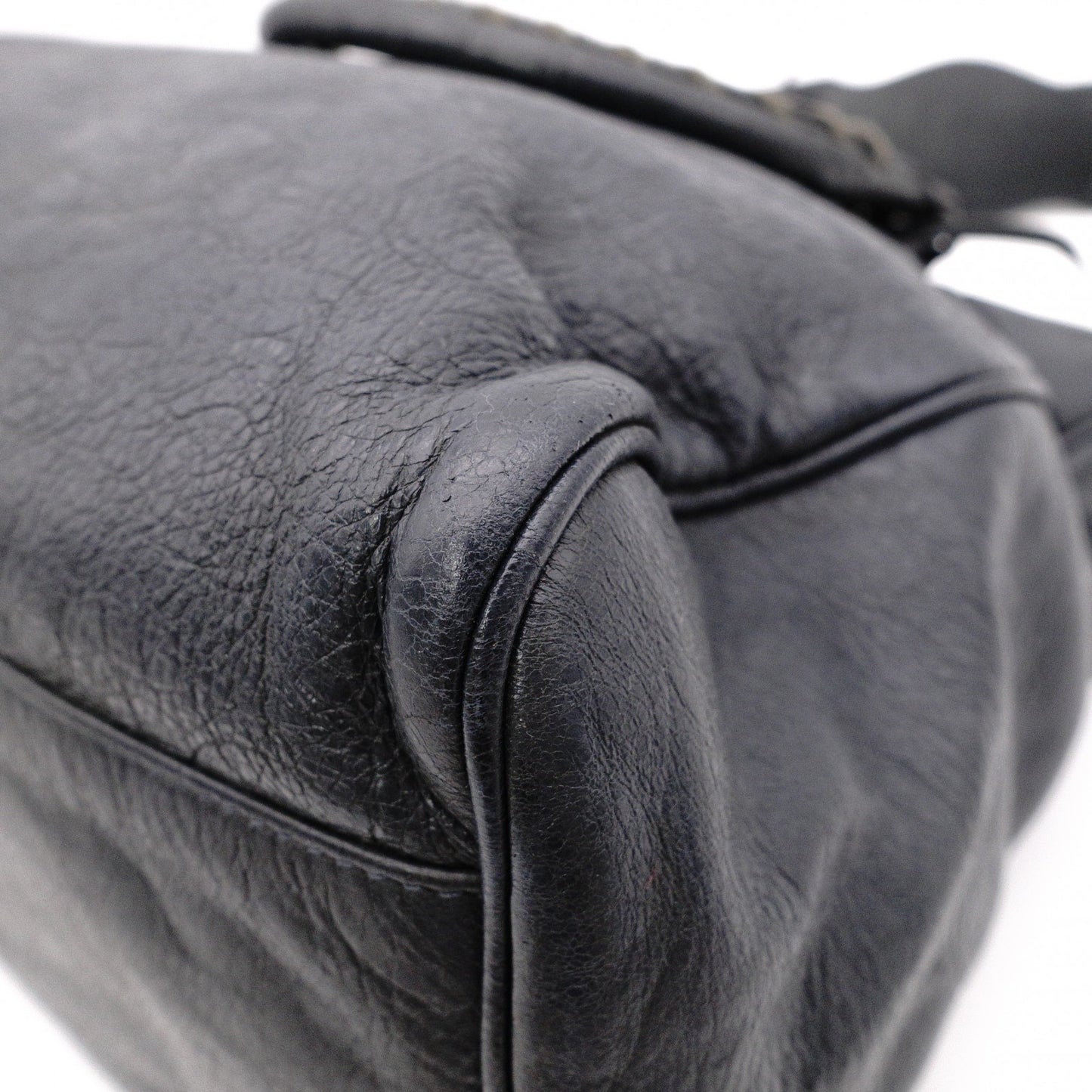 BALENCIAGA Classic Velo Handbag, 2-Way, Leather, Gray, Women's