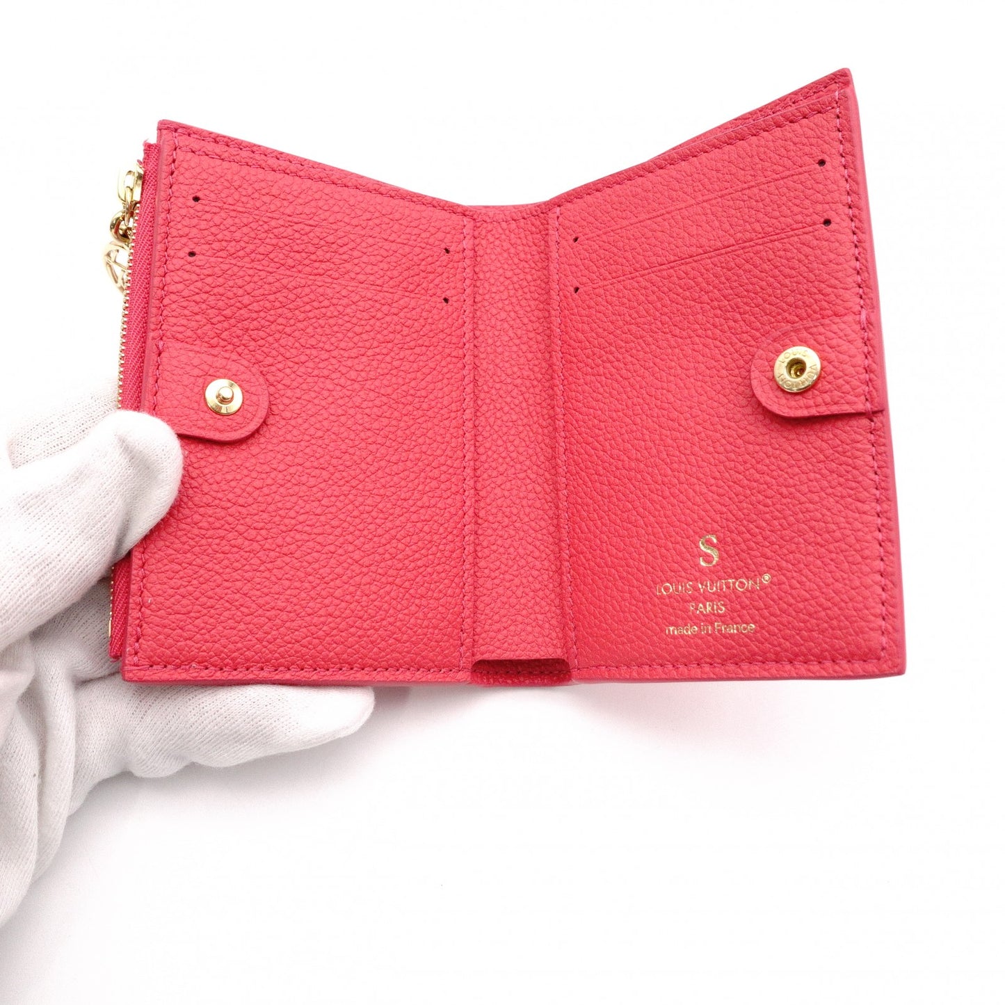LOUIS VUITTON Lisa Monogram Empreinte Bifold Wallet, Leather, Pink with Gold Hardware