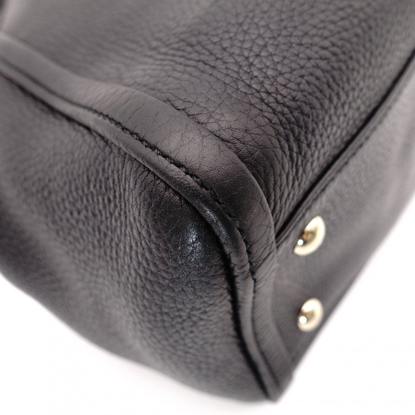 GUCCI Soho Shoulder Bag, Leather, Black, 2-Way