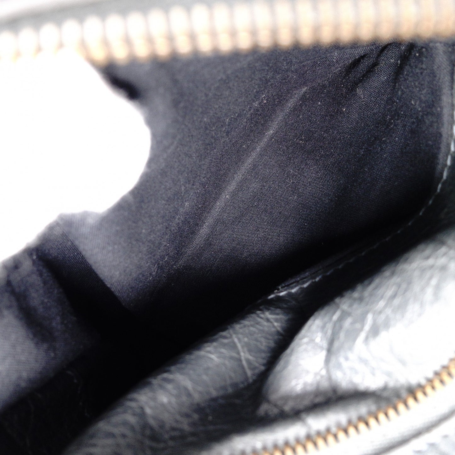 BALENCIAGA Classic Velo Handbag, 2-Way, Leather, Gray, Women's