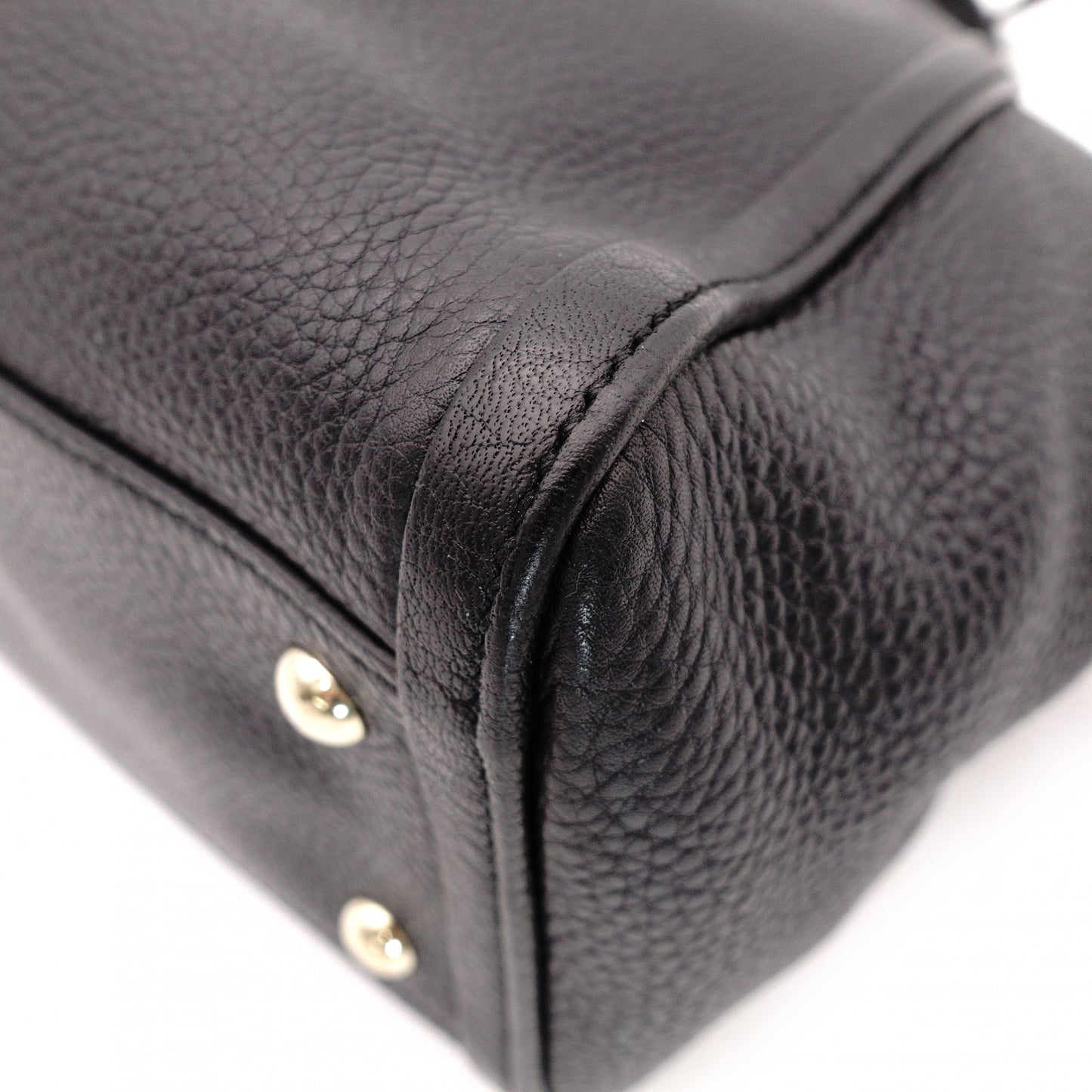 GUCCI Soho Shoulder Bag, Leather, Black, 2-Way
