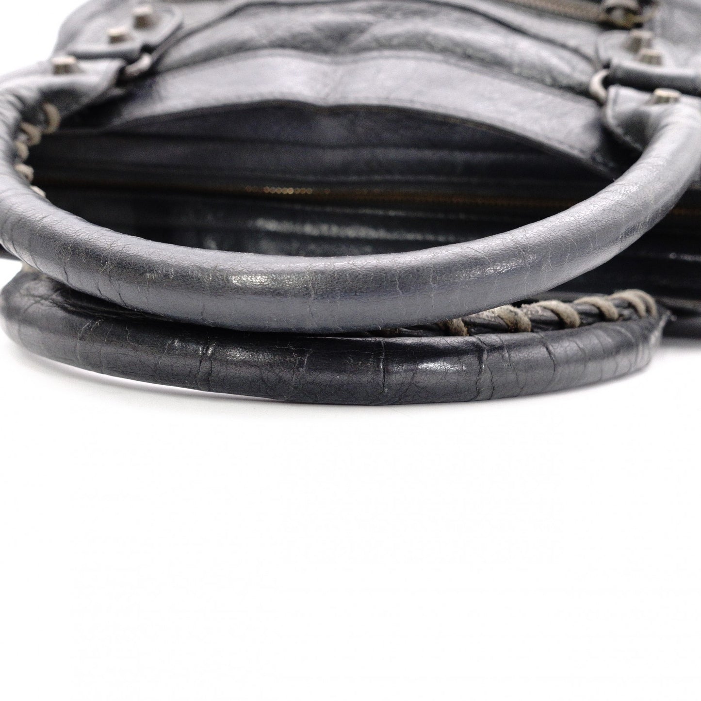 BALENCIAGA Classic Velo Handbag, 2-Way, Leather, Gray, Women's