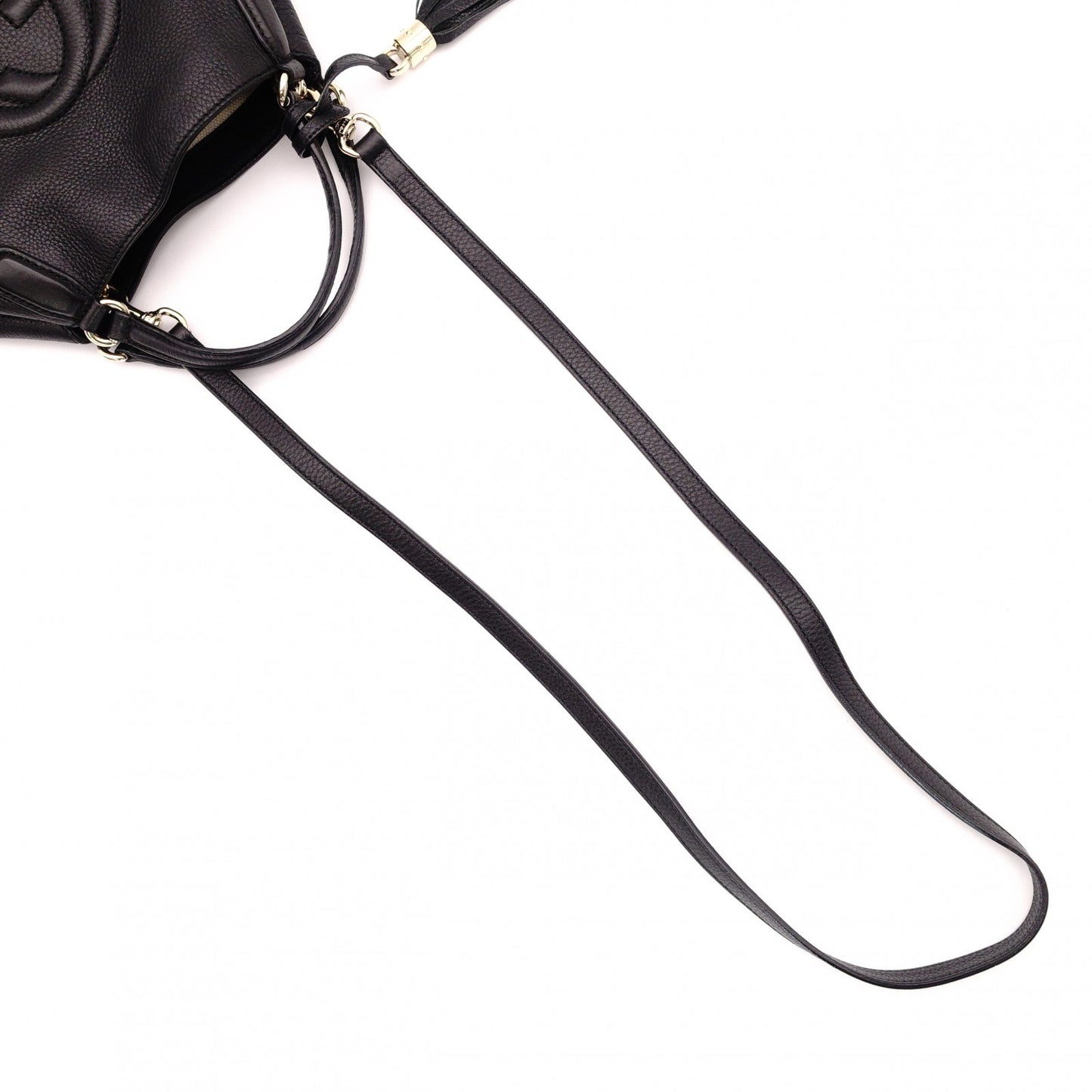 GUCCI Soho Shoulder Bag, Leather, Black, 2-Way