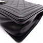 CHANEL Lambskin Boy Chanel 25 Shoulder Bag, Leather, Black, Gunmetal Hardware