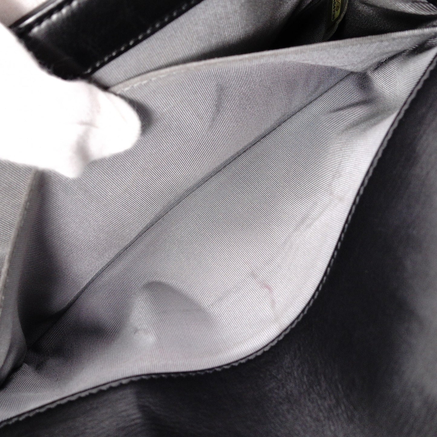 CHANEL Lambskin Boy Chanel 25 Shoulder Bag, Leather, Black, Gunmetal Hardware