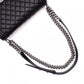 CHANEL Lambskin Boy Chanel 25 Shoulder Bag, Leather, Black, Gunmetal Hardware