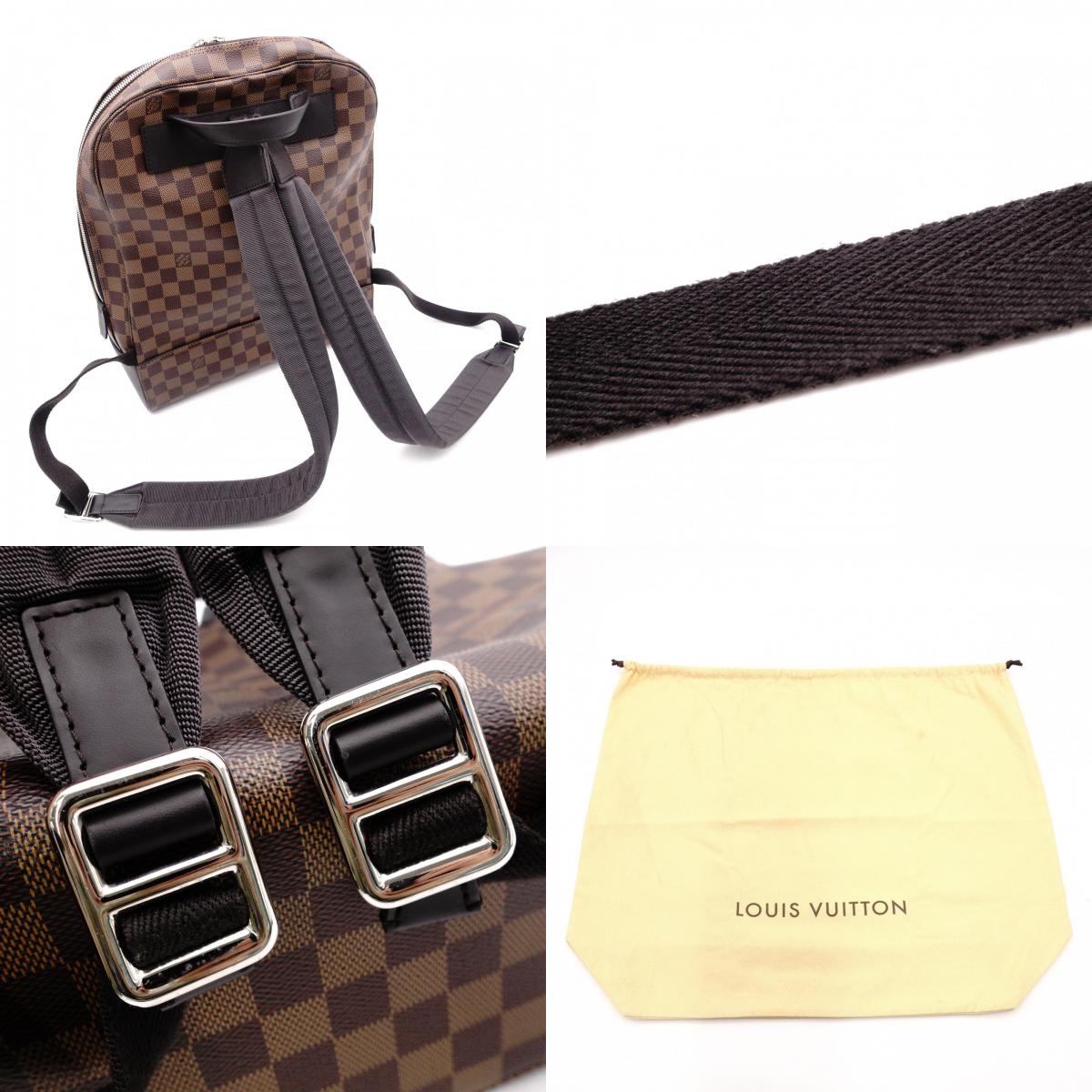 LOUIS VUITTON Jake Backpack, Damier Ébène, PVC/Leather, Brown, Men's