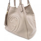 GUCCI Soho Shoulder Bag, Leather, Greige
