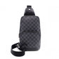 LOUIS VUITTON Avenue Sling Bag, PVC / Leather, Gray, Men's, Damier Graphite