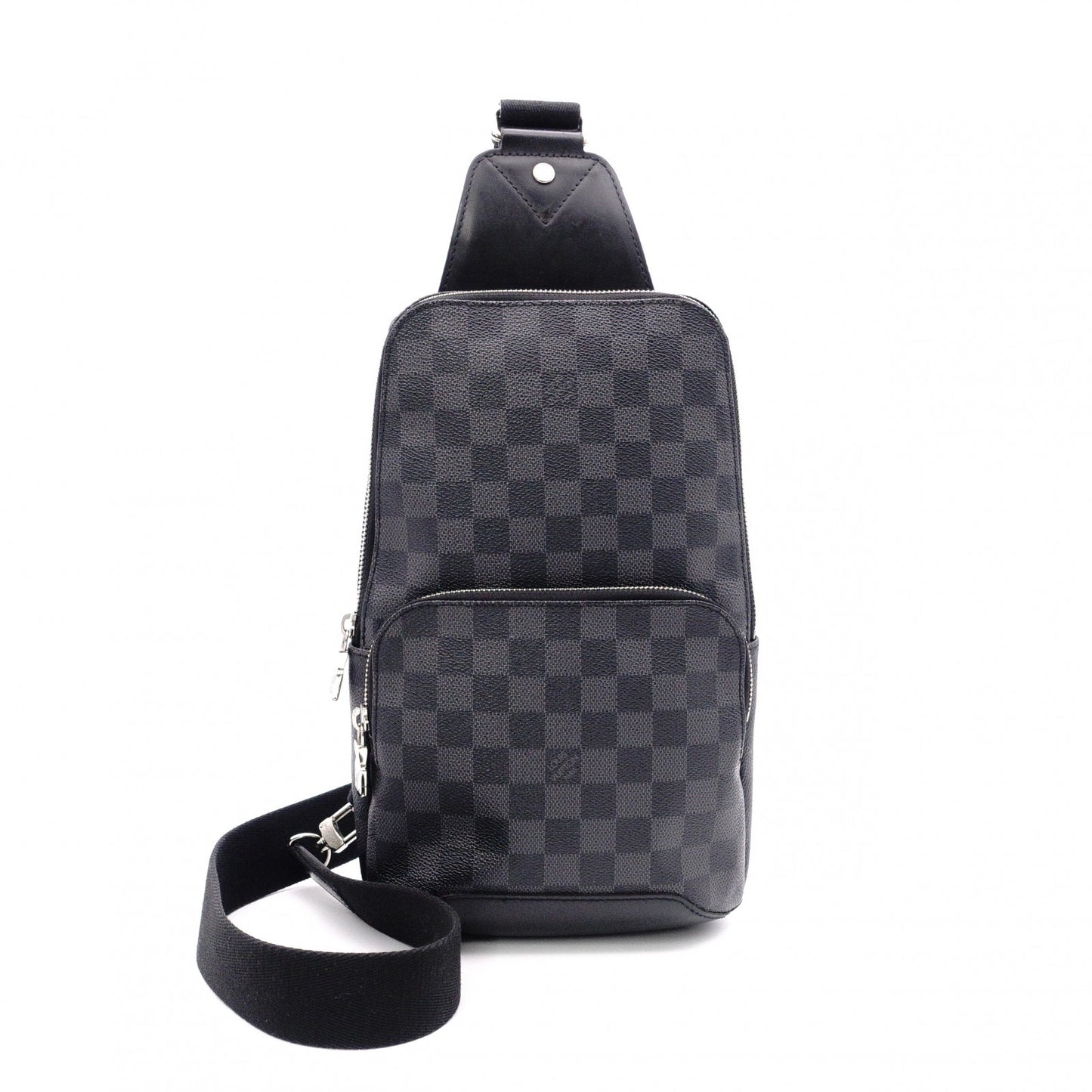 LOUIS VUITTON Avenue Sling Bag, PVC / Leather, Gray, Men's, Damier Graphite