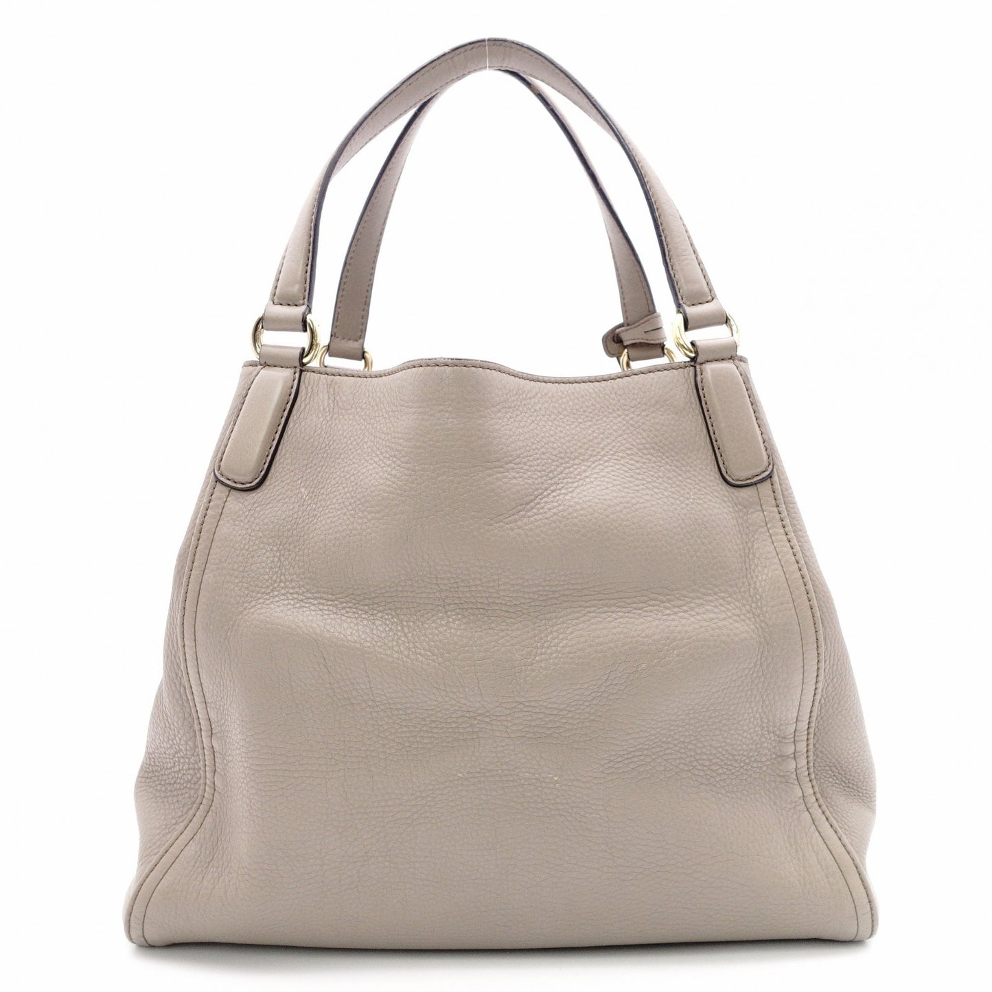 GUCCI Soho Shoulder Bag, Leather, Greige