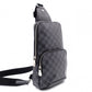 LOUIS VUITTON Avenue Sling Bag, PVC / Leather, Gray, Men's, Damier Graphite