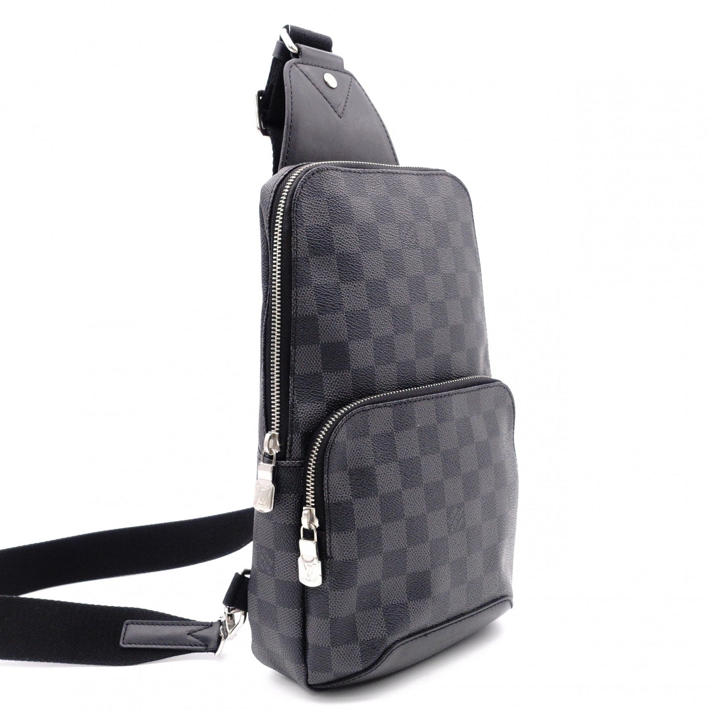 LOUIS VUITTON Avenue Sling Bag, PVC / Leather, Gray, Men's, Damier Graphite