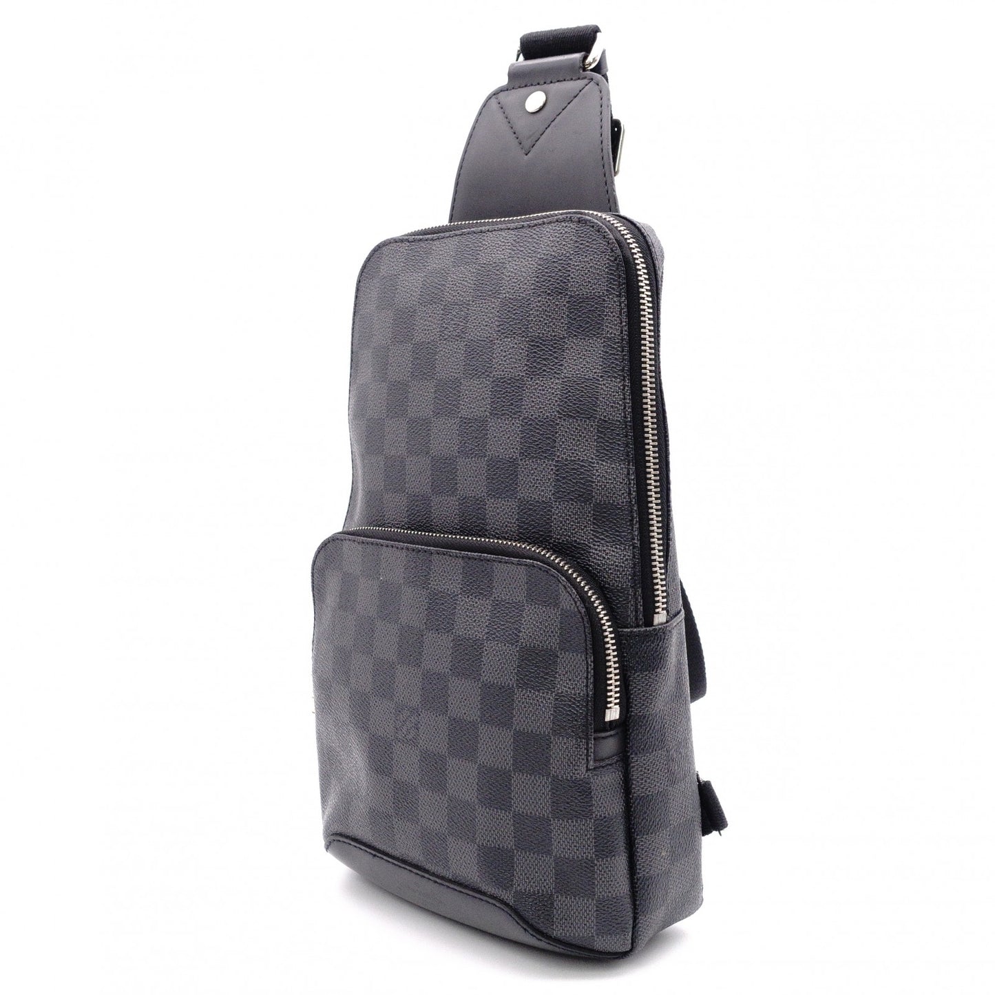 LOUIS VUITTON Avenue Sling Bag, PVC / Leather, Gray, Men's, Damier Graphite