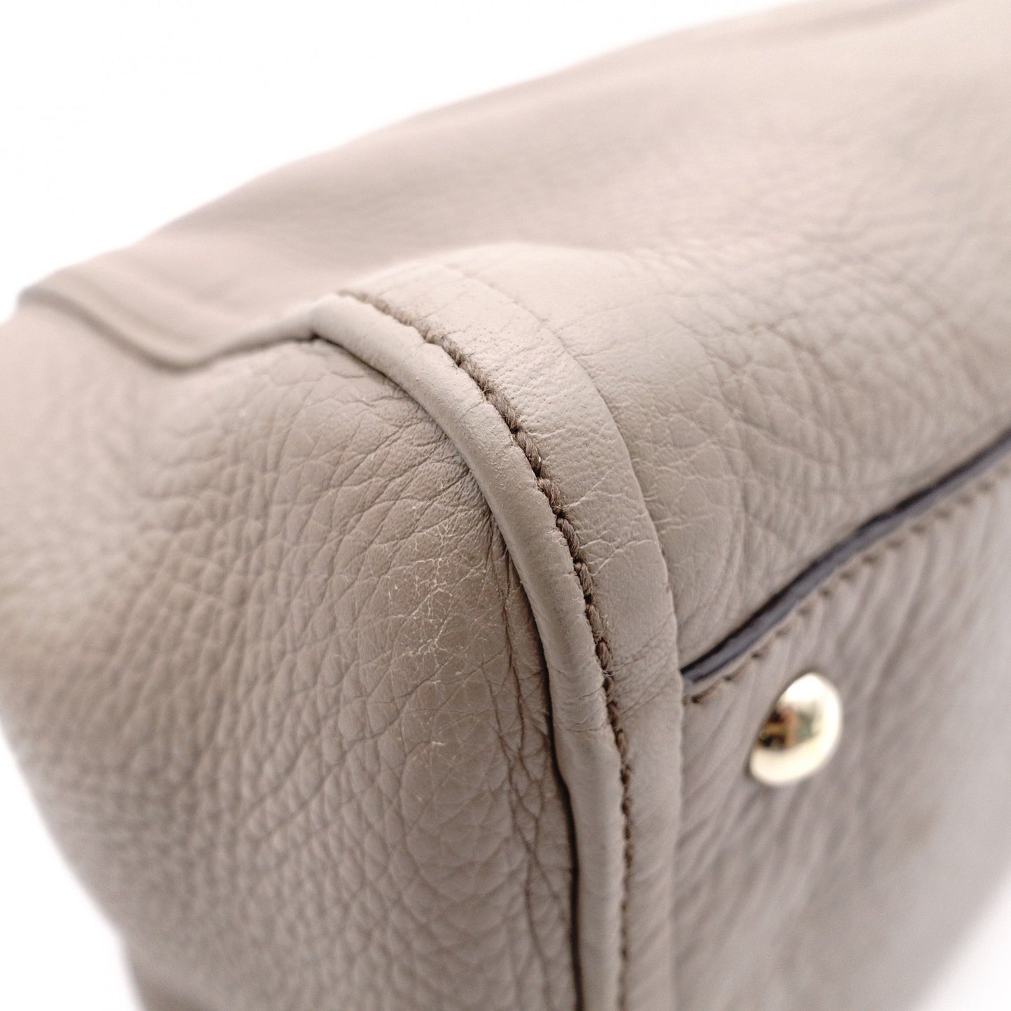 GUCCI Soho Shoulder Bag, Leather, Greige