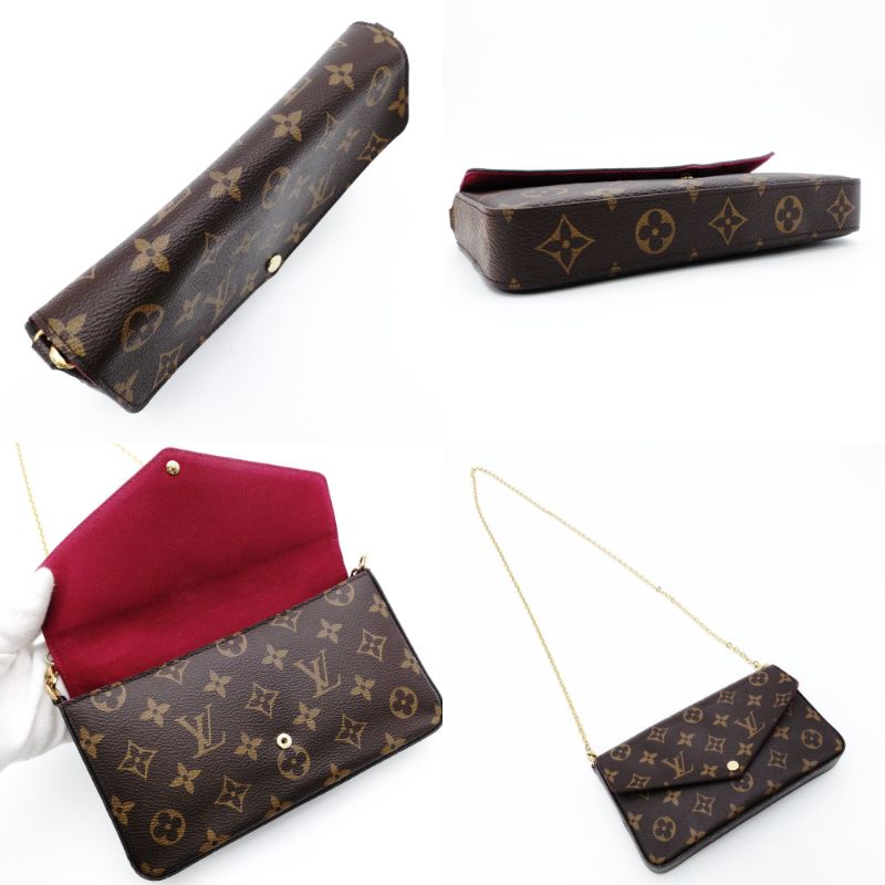 LOUIS VUITTON Pochette Félicité Monogram Canvas M81896 Chain Wallet Shoulder 7-12-705