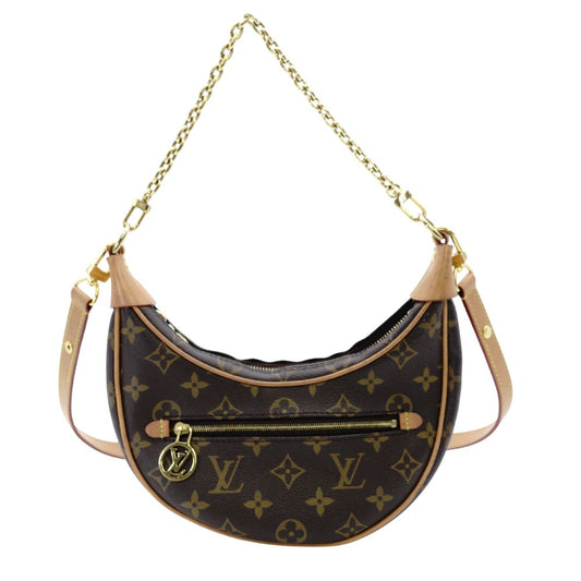 LOUIS VUITTON Monogram Canvas Loop Shoulder Bag M81098 Brown PVC Crossbody 7-12-169