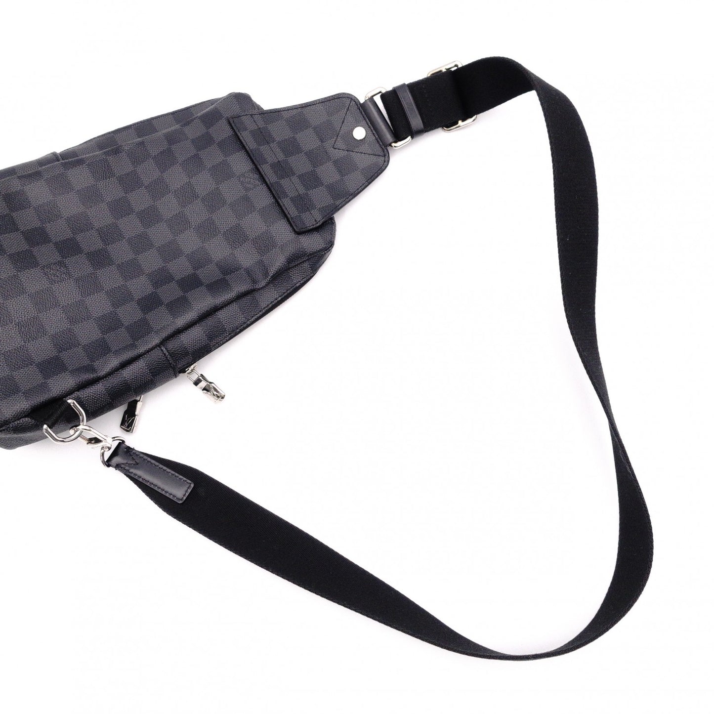 LOUIS VUITTON Avenue Sling Bag, PVC / Leather, Gray, Men's, Damier Graphite