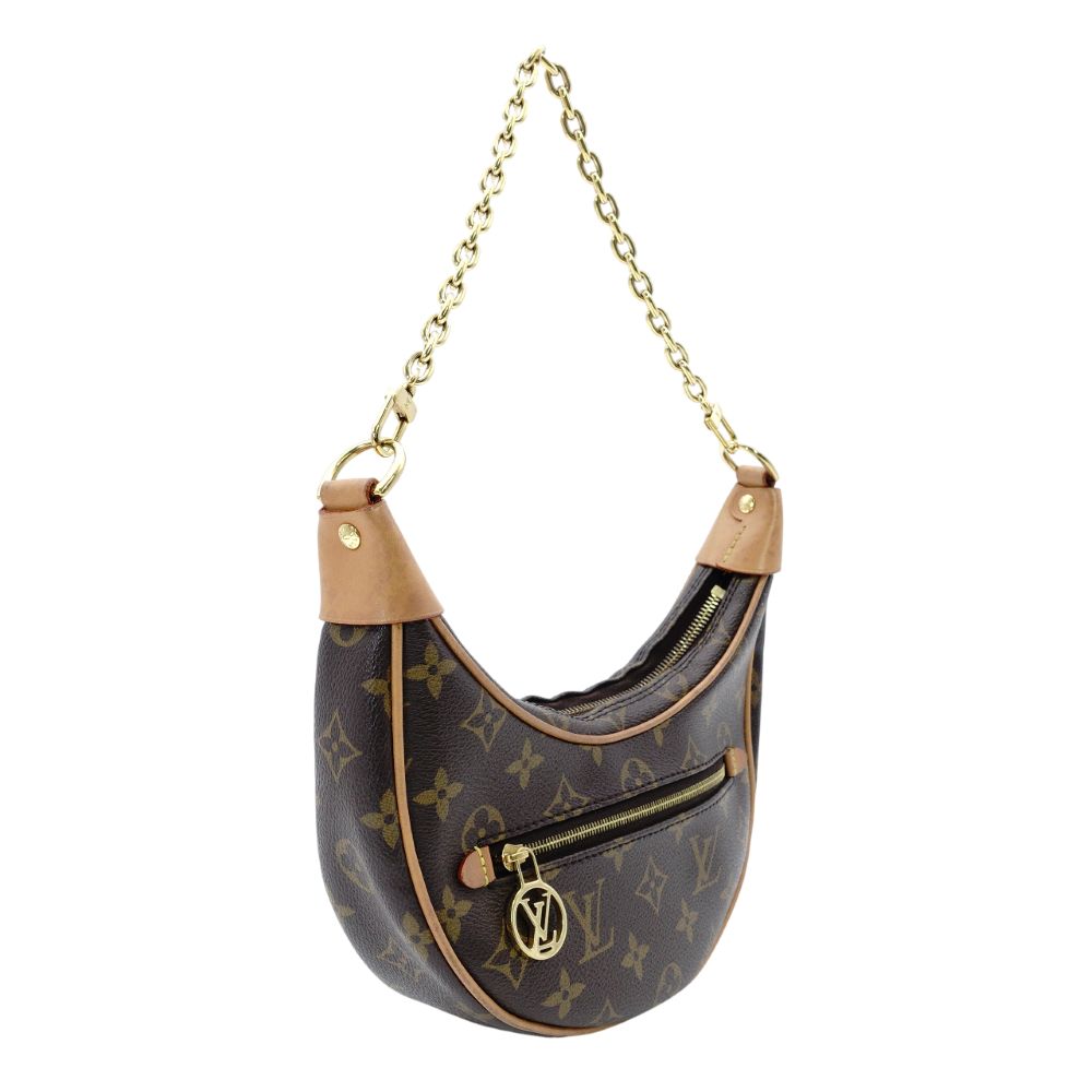 LOUIS VUITTON Monogram Canvas Loop Shoulder Bag M81098 Brown PVC Crossbody 7-12-169