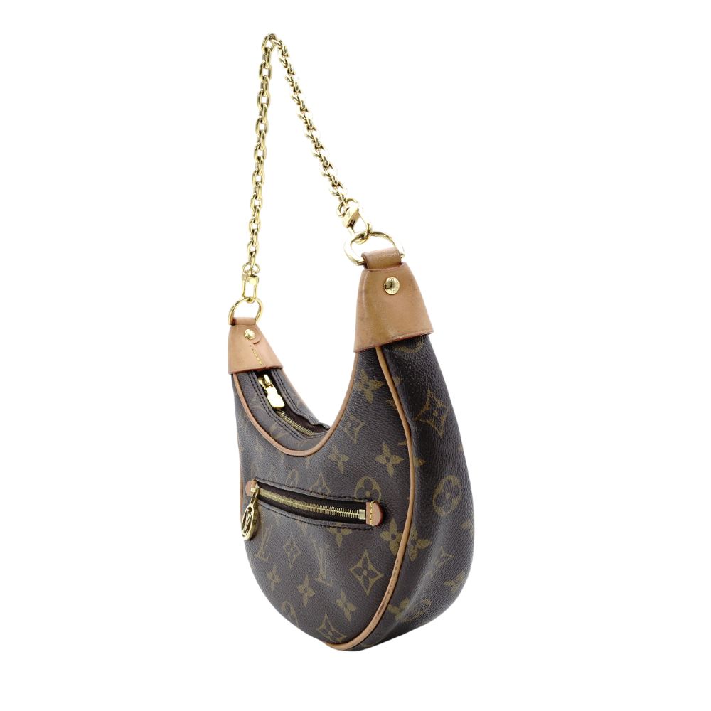 LOUIS VUITTON Monogram Canvas Loop Shoulder Bag M81098 Brown PVC Crossbody 7-12-169