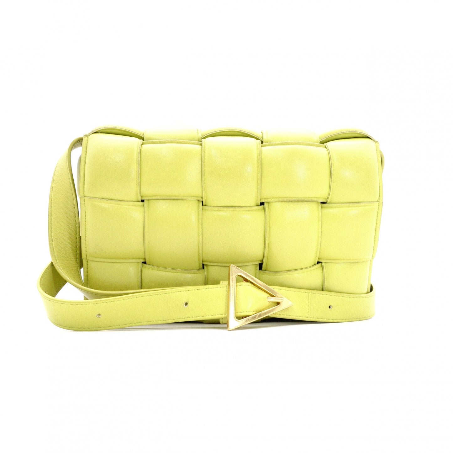 BOTTEGAVENETA Padet Cassette Shoulder Bag, Leather, Yellow