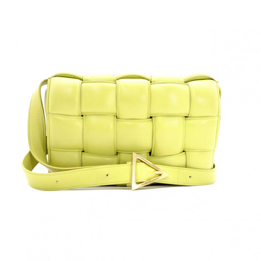 BOTTEGAVENETA Padet Cassette Shoulder Bag, Leather, Yellow