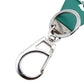 PRADA Saffiano Leather Key Ring Green Key Charm Green Silver Hardware 7-12-090